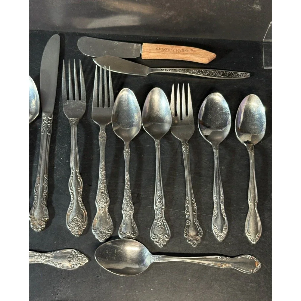 Mixed Stainless Steel Flatware Lot Vintage Replacement Spoons Forks Knives